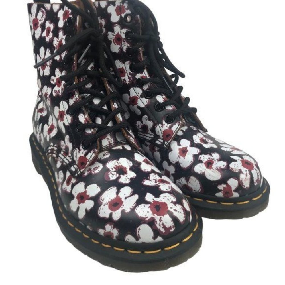 Dr. Martens Smooth Leather 1460 Pascal Floral Boots - Picture 3 of 13